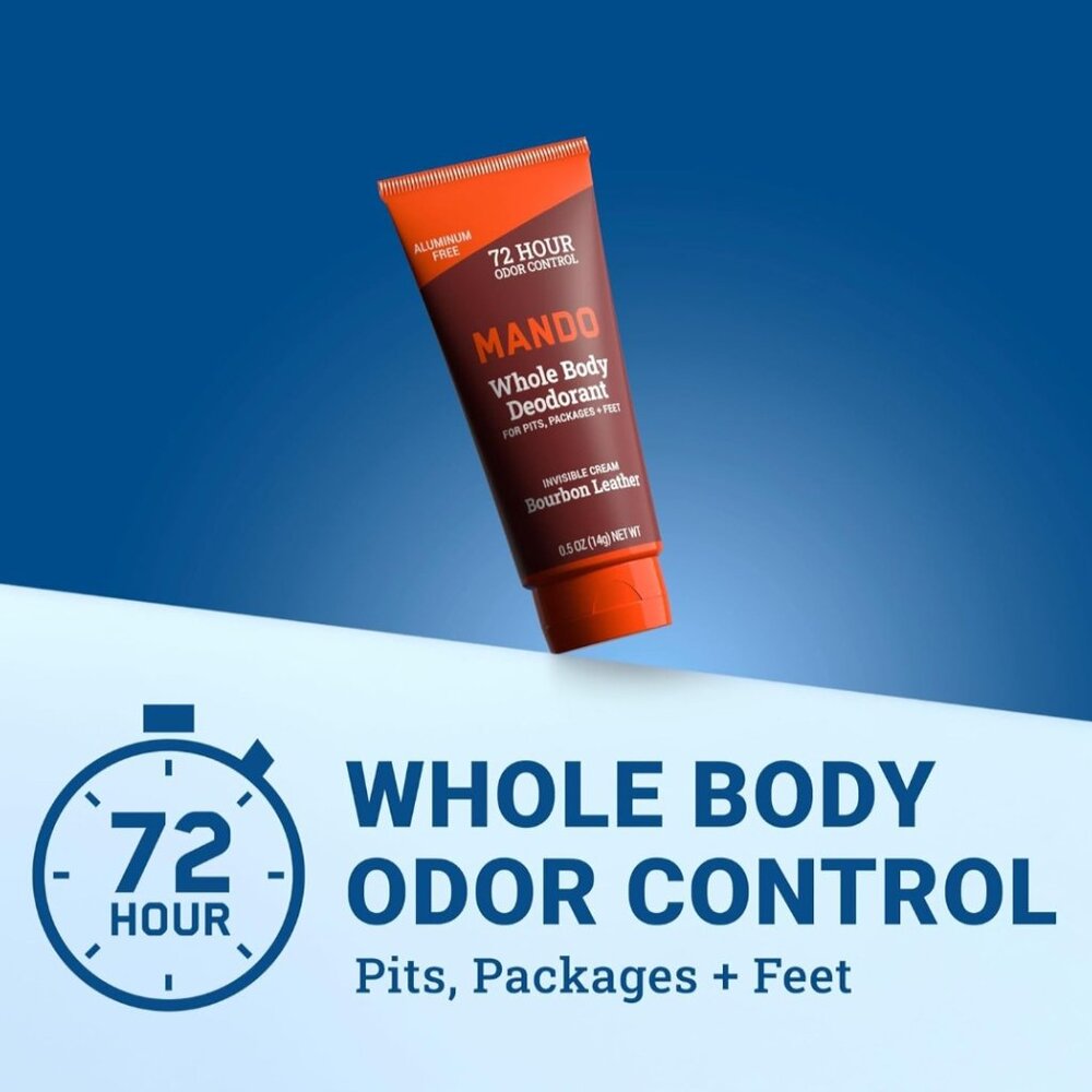 NWT Mando Whole Body Deodorant - Mini Travel Size Invisible Cream Tube - Picture 4 of 6